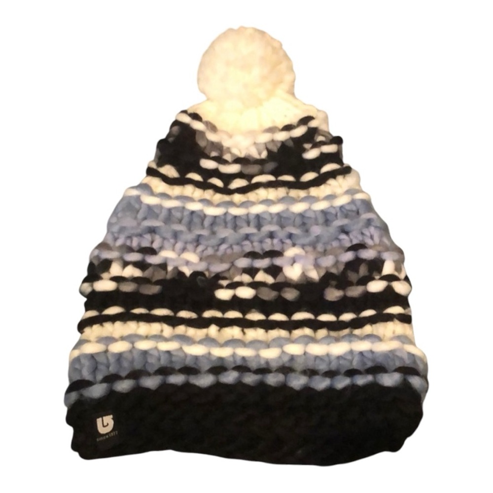 Burton Hat Multi Color white blue and black  cozy Winter Hat